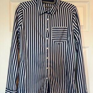 PS of Sweden Navy Striped Riding Shirt